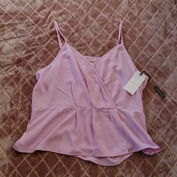NWT Leith Faux Wrap Lilac Cami with Peplum - Picture 4 of 5